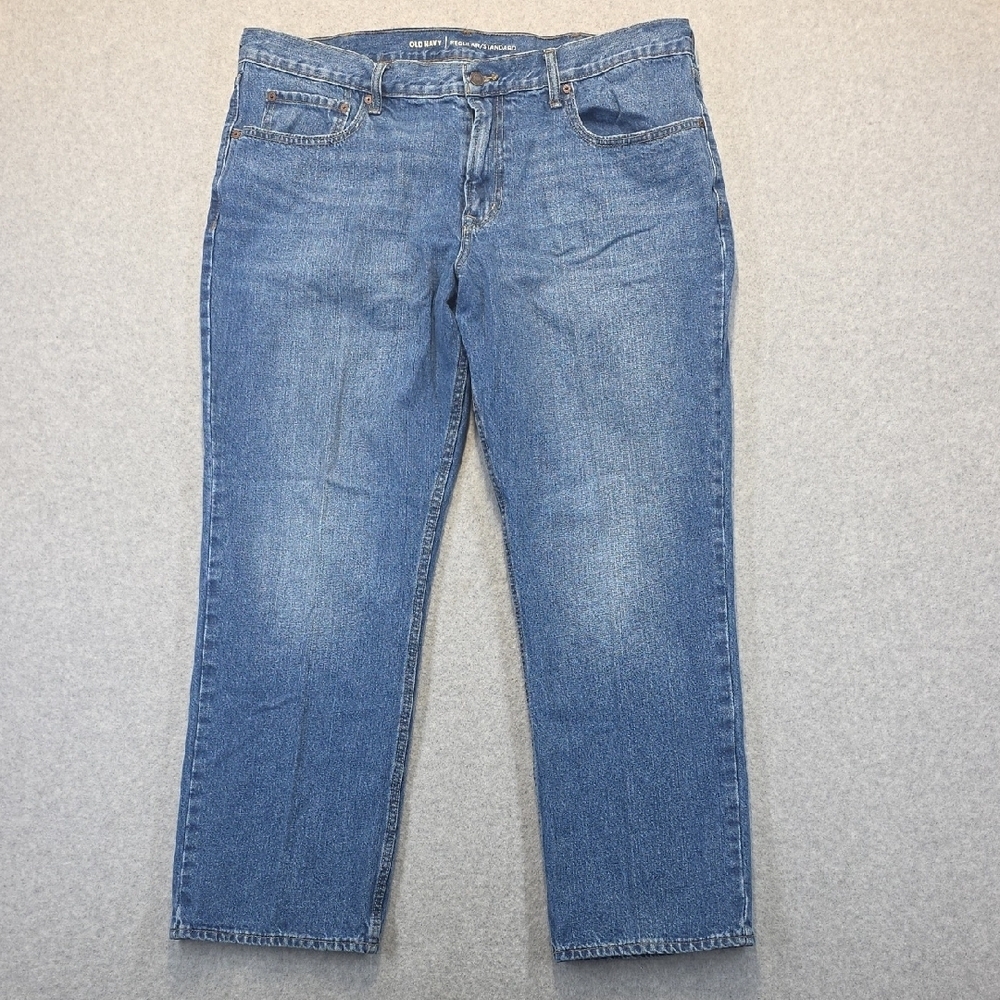 Old Navy Men’s Straight Leg Jeans 40x30 Medium Wash Regular Fit Denim